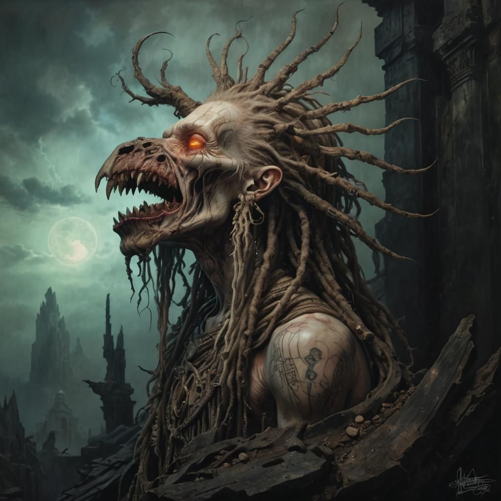 Surreal Leper Messiah in Post-Apocalyptic Temple