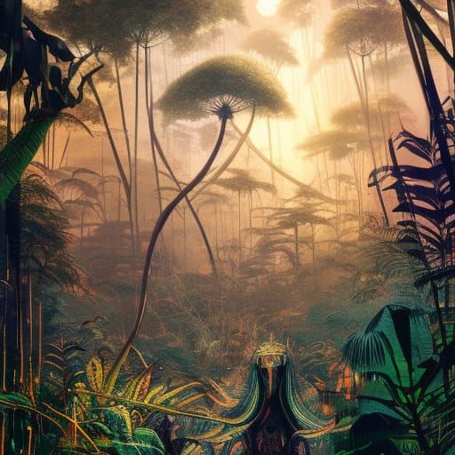 Utopian Jungle Temple in Photorealistic Style