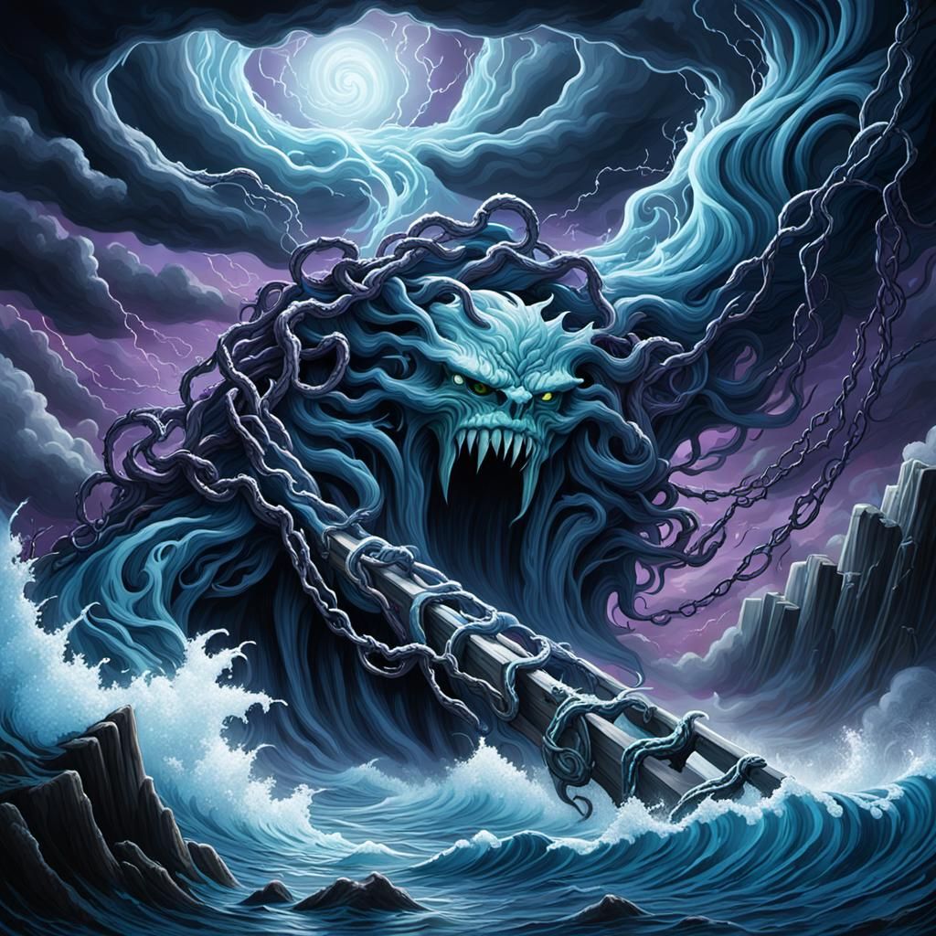 Icy Storm Portal: Dark Fantasy Landscape