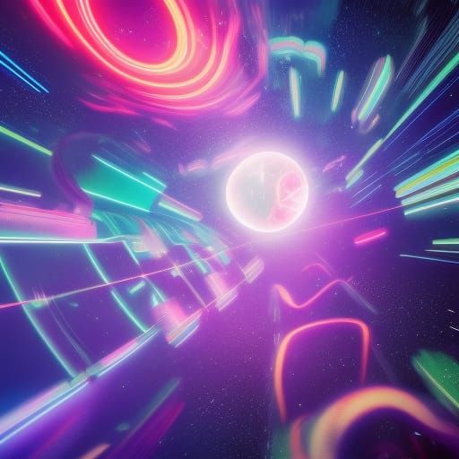 Surreal Universe Crashing into Neon Neo Tokyo