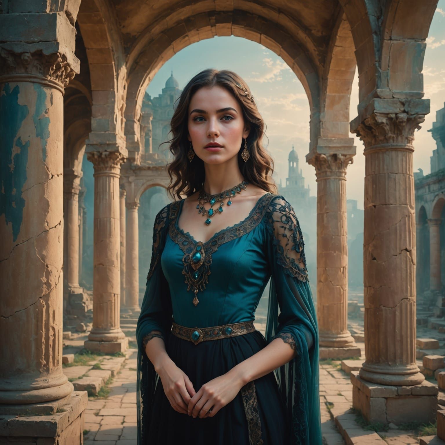 Classical Fantasy Portrait in Ancient Setting