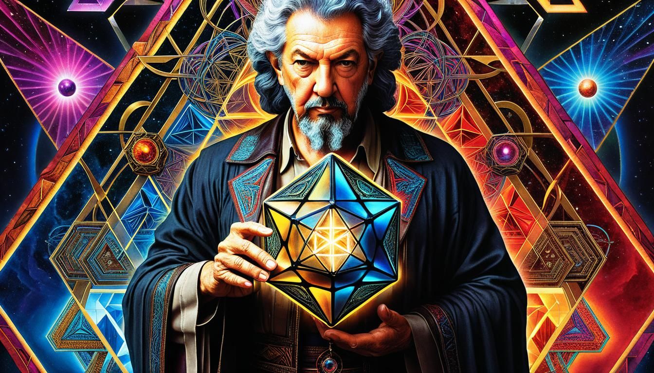 Metatron's Cube in Styles of Dremov, Amaringo and Sage