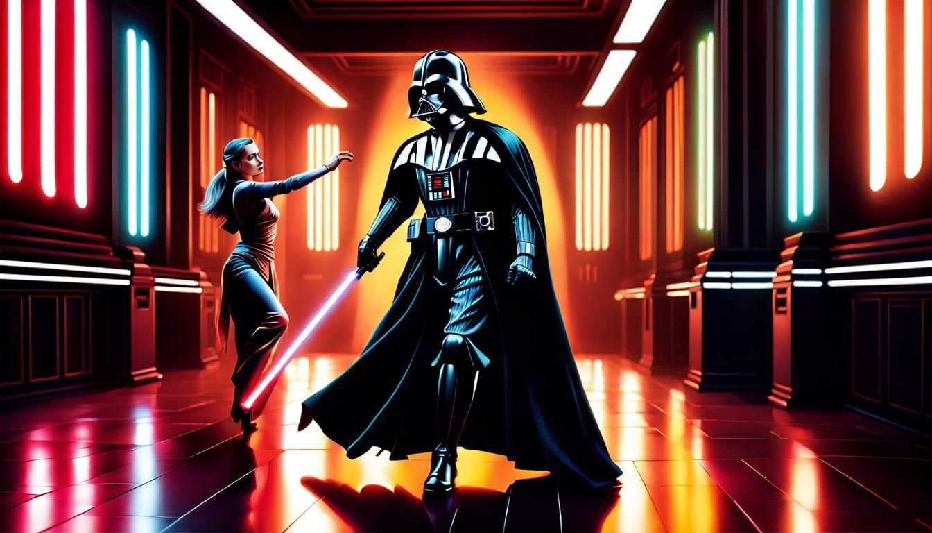 Hyperrealistic Tango Dance of Darth Vader and Jedi
