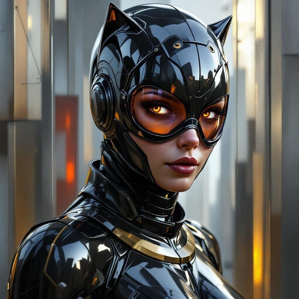 Metallic Impasto Portrait of a High-Tech Thief