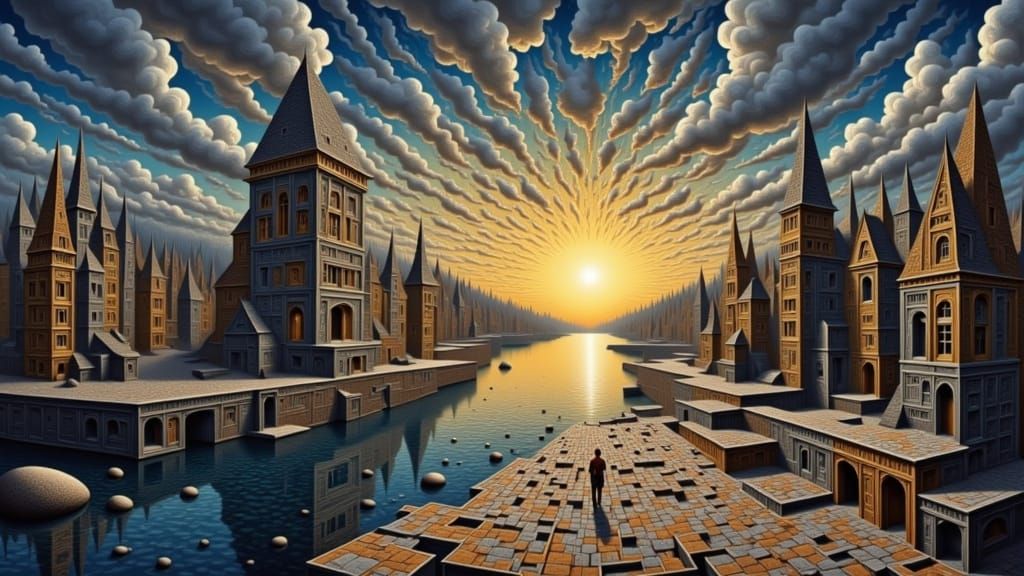 Cyberpunk Cityscape at Dawn