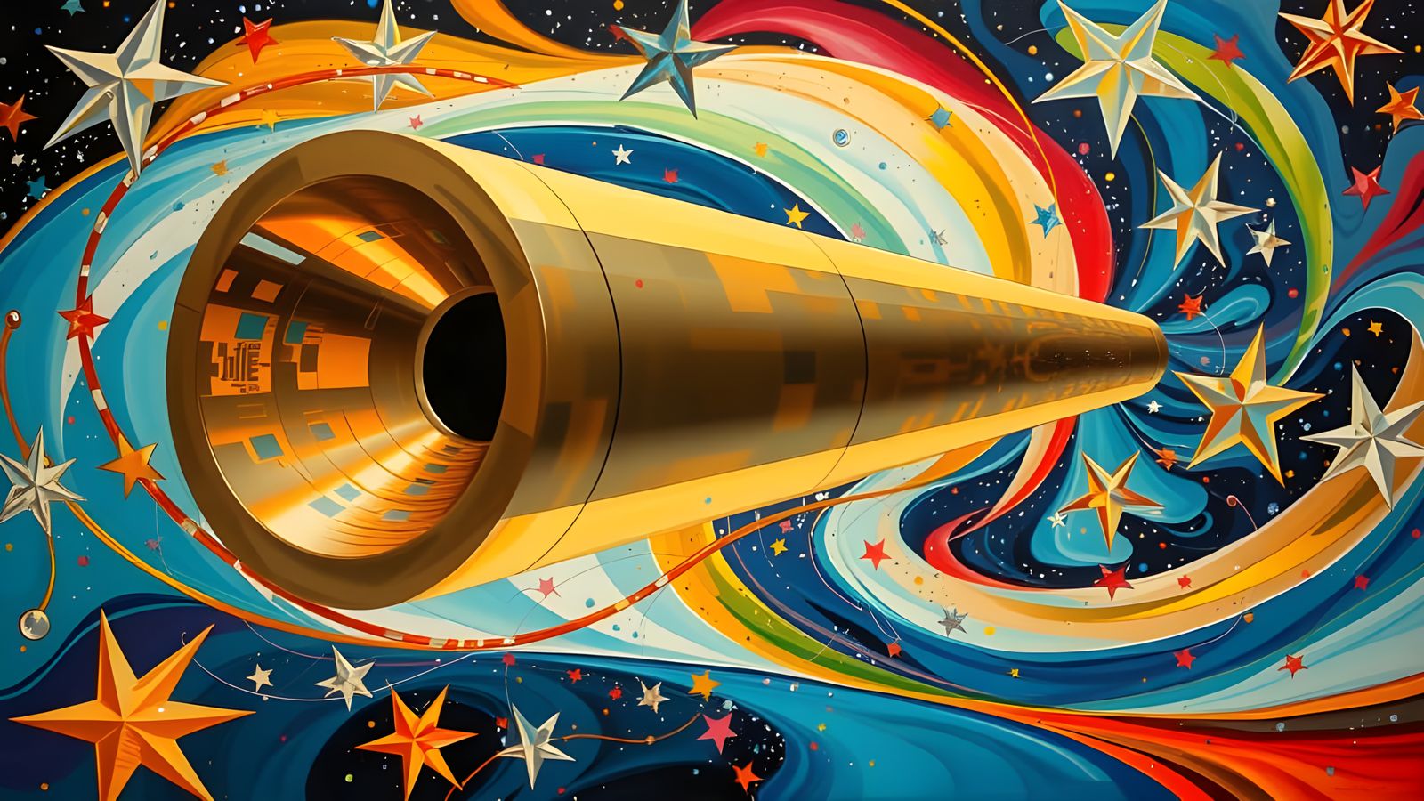 Stunning Mirror Cylinder in Cosmic Vortex