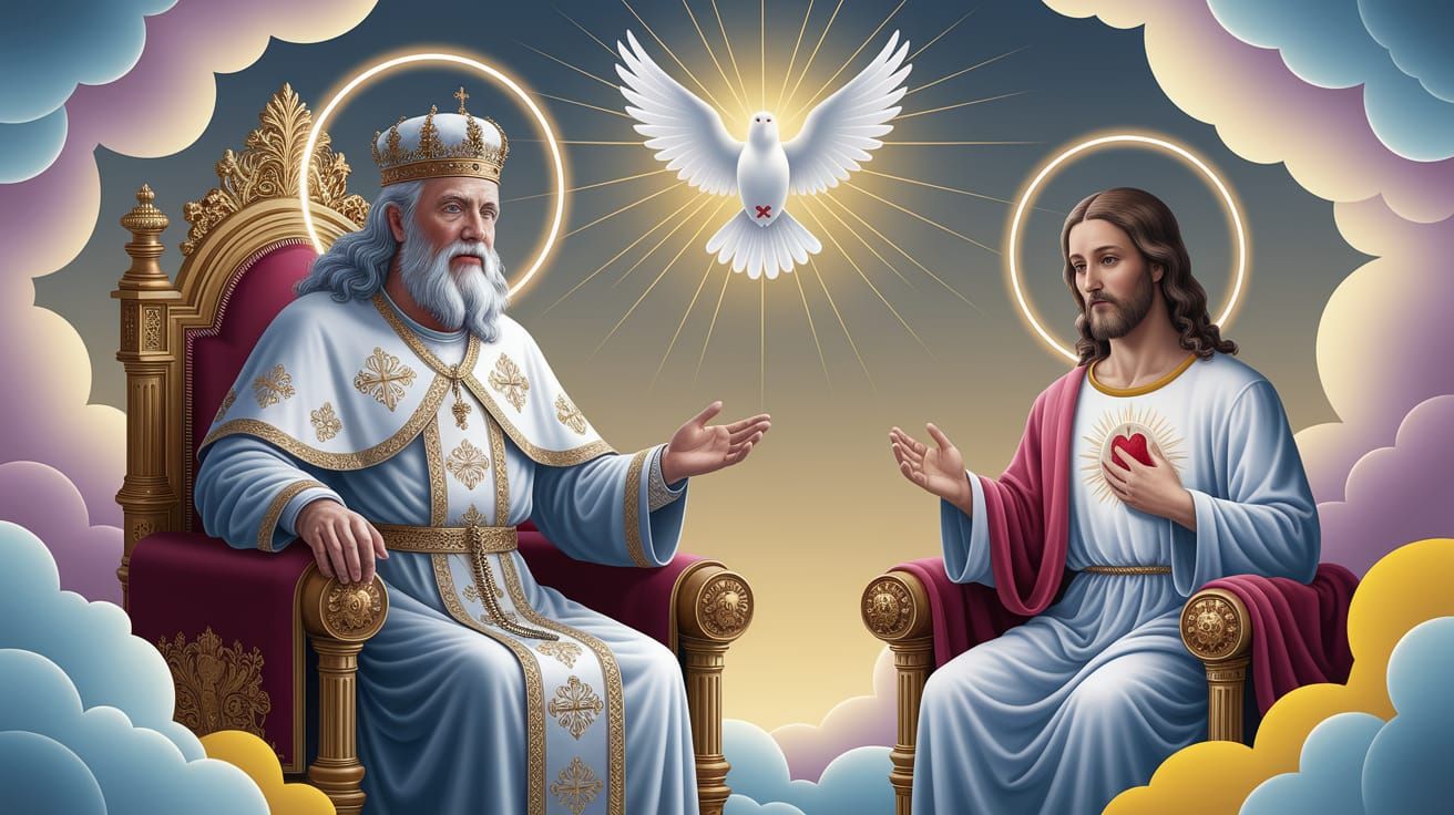 Majestic God the Father, Jesus Christ, and Holy Spirit in So...