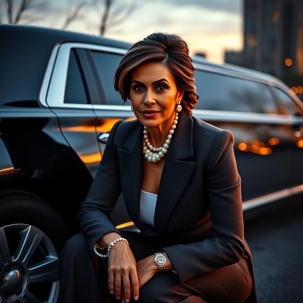 First Lady Changing Tire in 8K Portrait