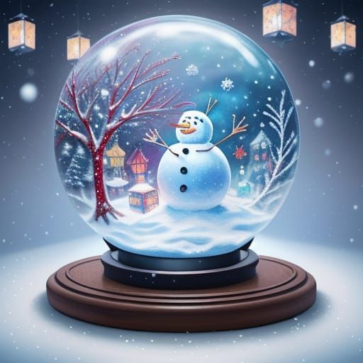 Whimsical Winter Wonderland in Vibrant Oil Painting Style