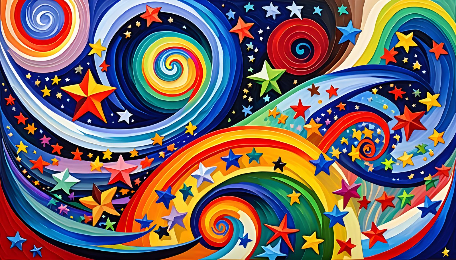 Surreal Cosmos: Impasto Painting of Plasma Vortexes and Star...