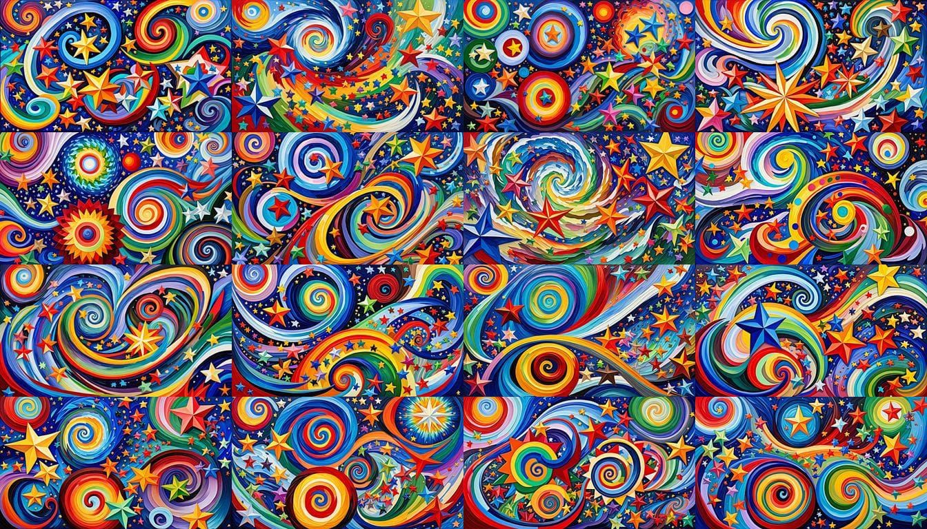 Surreal Starry Cosmos in Impasto Style