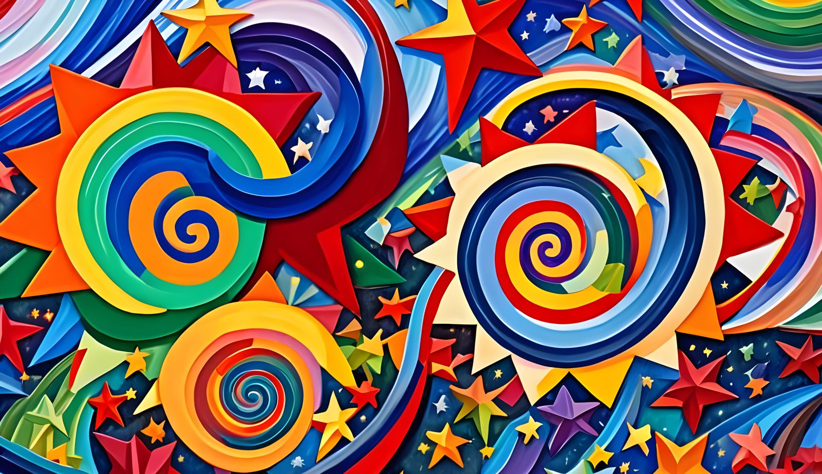 Surreal Cosmos: Iridescent Maelstroms in Impasto Style