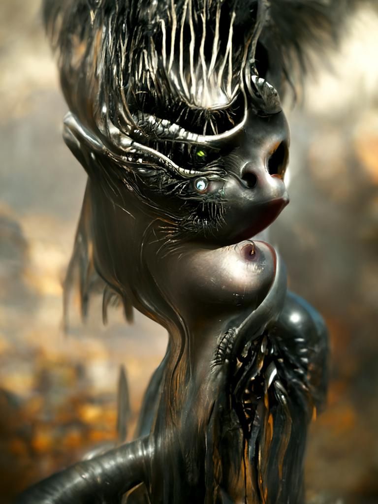 Alien Queen Portrait in Sinister Style
