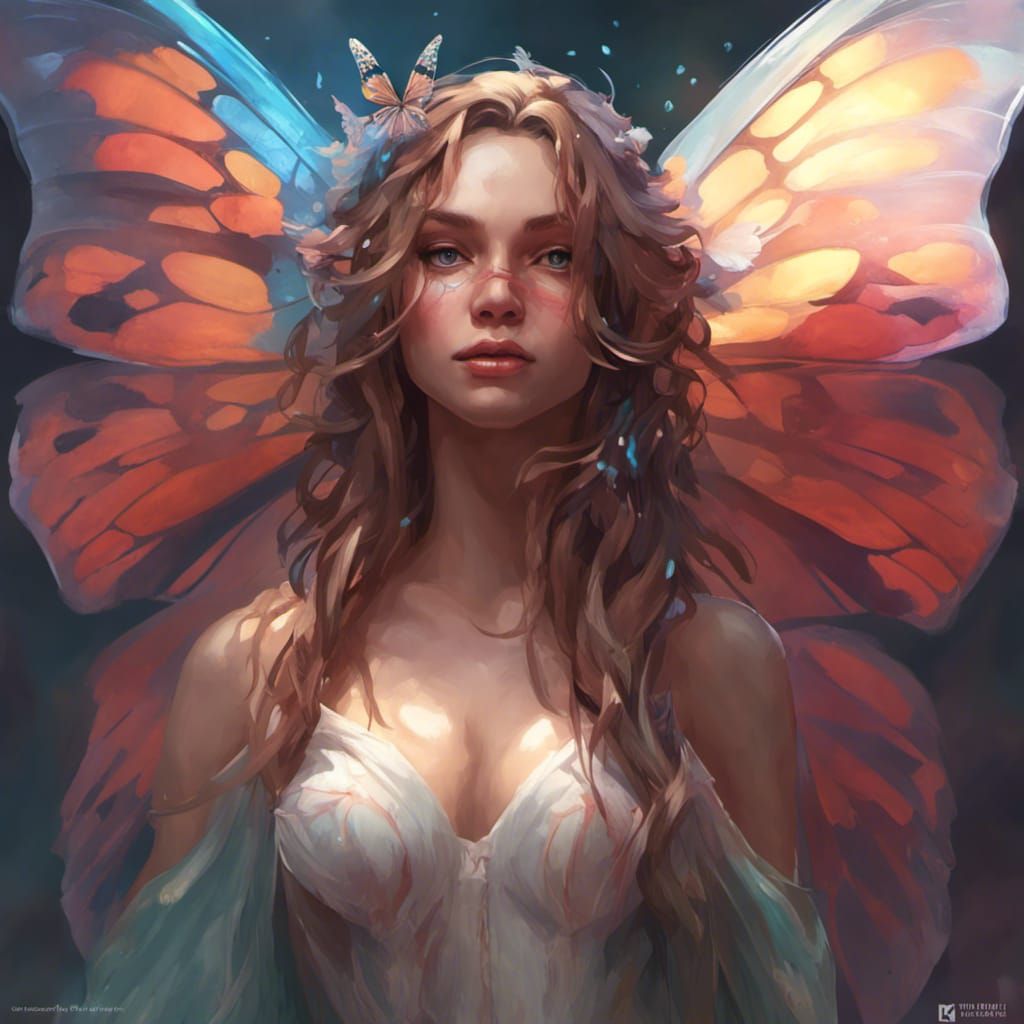 Butterfly Woman Portrait in Hyperdetailed Style