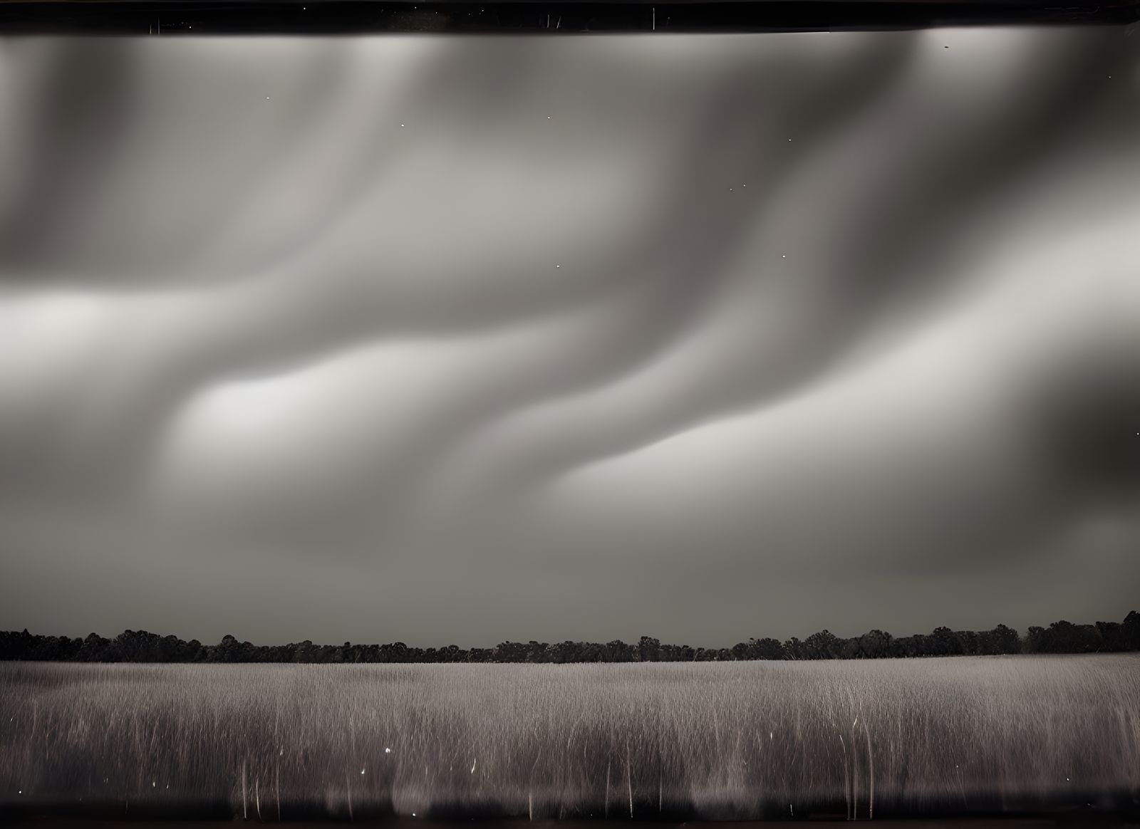 Mammatus Clouds Over Dark Swamp: Collodion Style