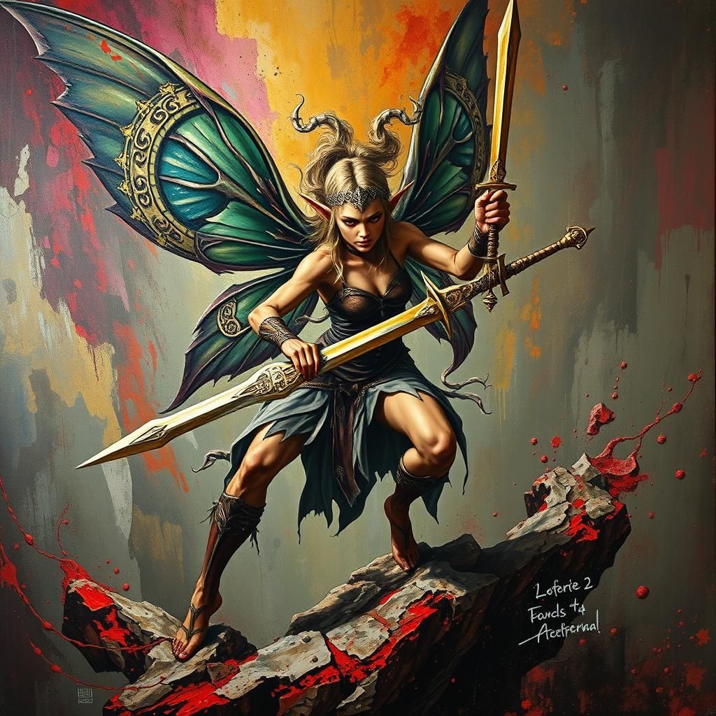 Fairy Elf in Art Deco Surrealist Style