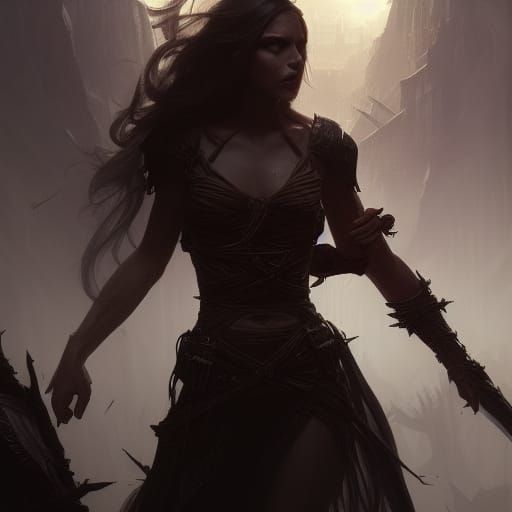 Malenia: Hyperdetailed Dark Fantasy Concept Art