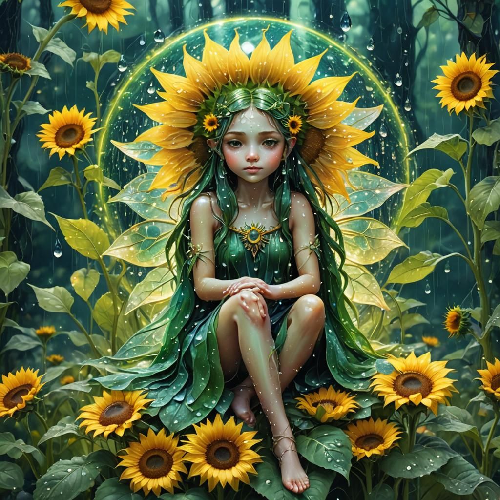 Sunflower fairy in her glory 💚💚💚