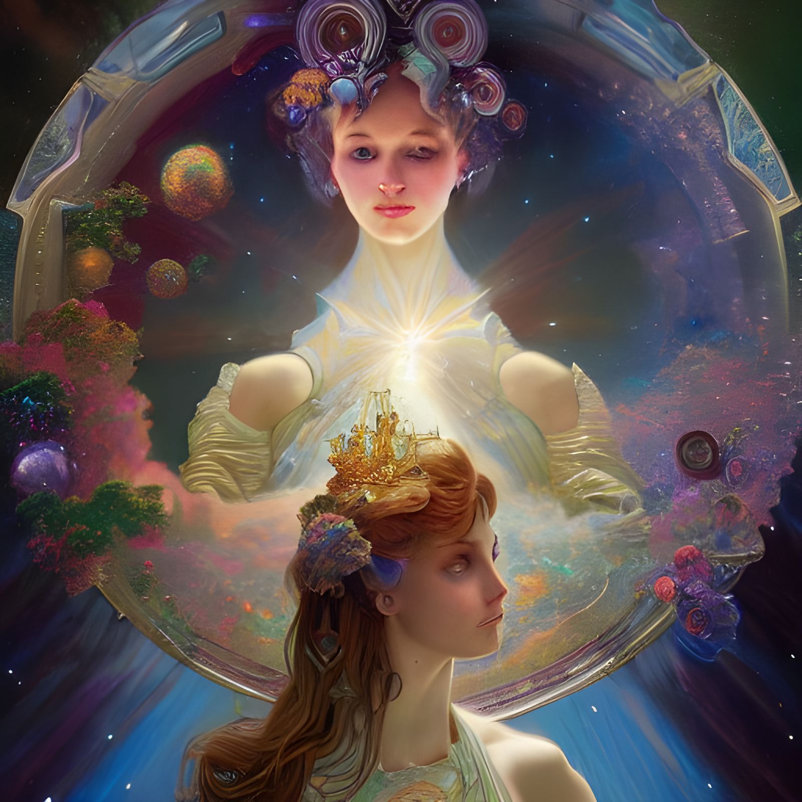 Galaxy princess 8k resolution concept art hyperdetailed 8k resolution holographic astral cosmic illustration mixed media...