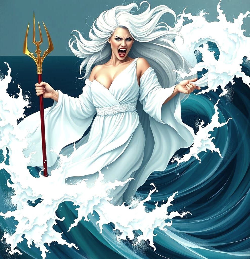 Majestic Sea Goddess Rises from the Waves