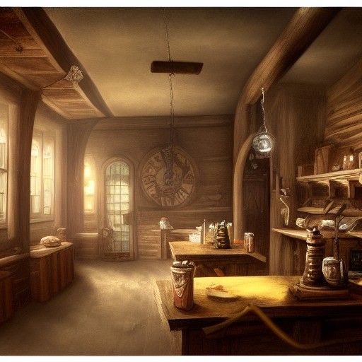 Inviting Tavern Interior: Detailed Matte Painting