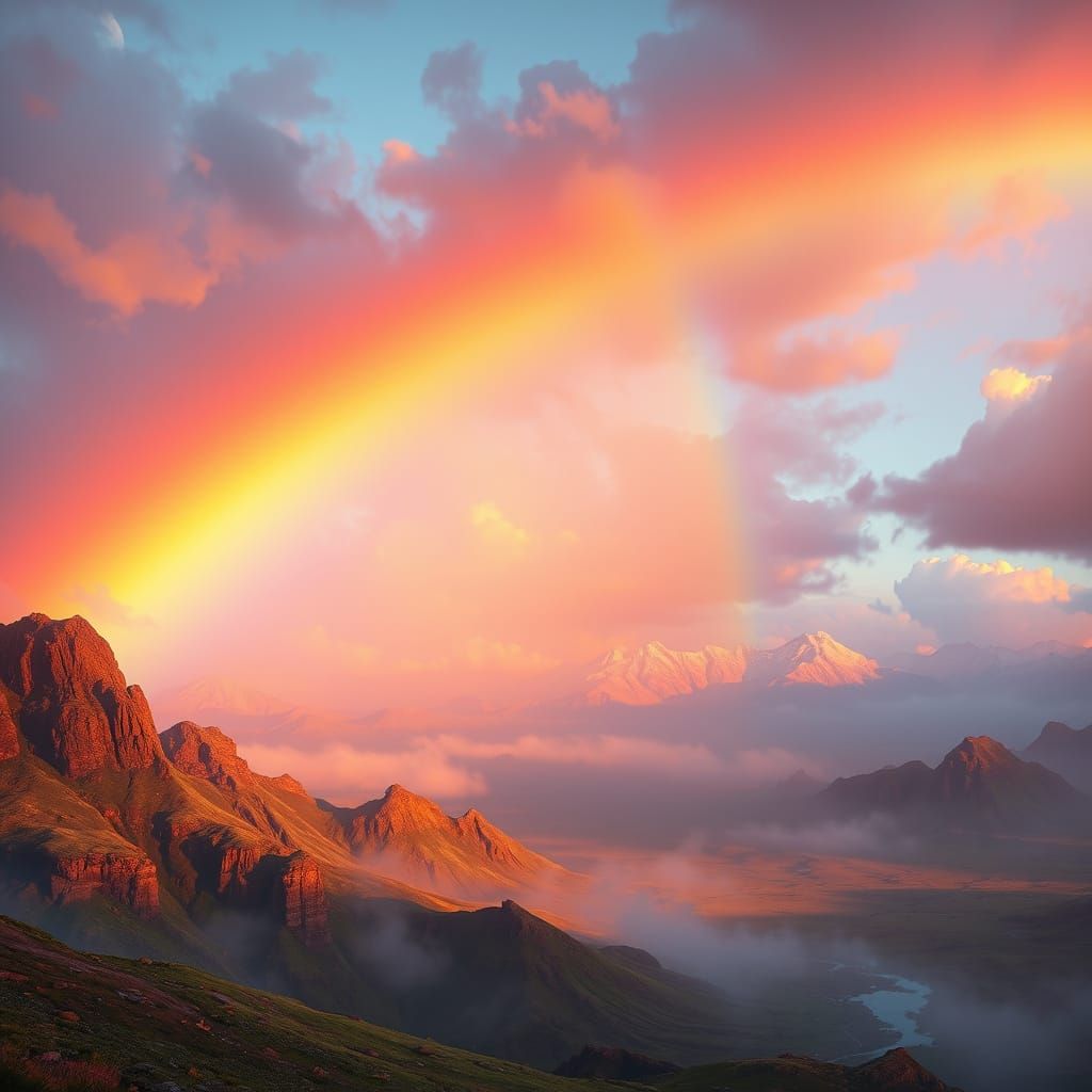 Surreal Rainbow Arcs Across Mystical Landscape in Exquisite ...