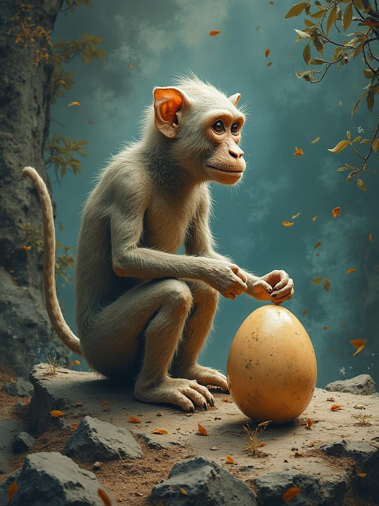 Stone Monkey Emerges from Chaos: AI Generated Scene