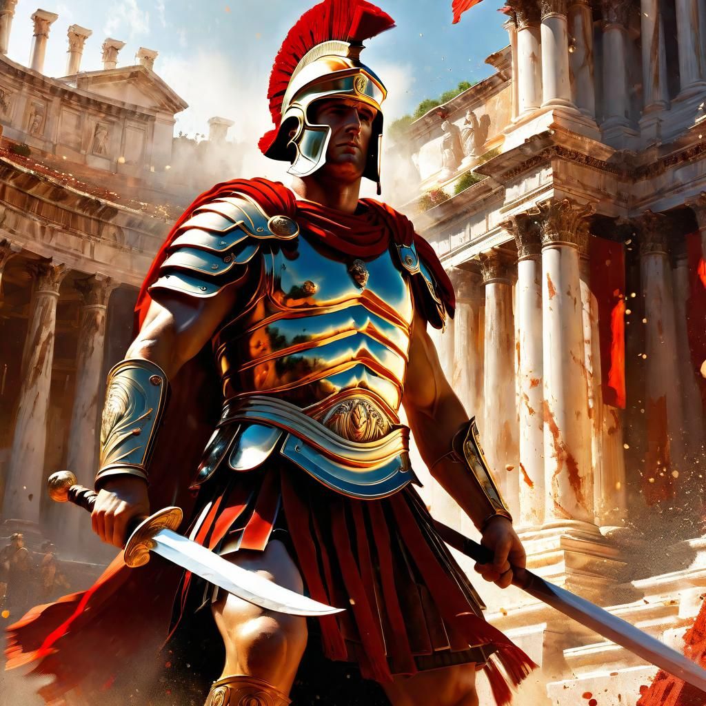 Detailed Roman Soldier Digital Painting