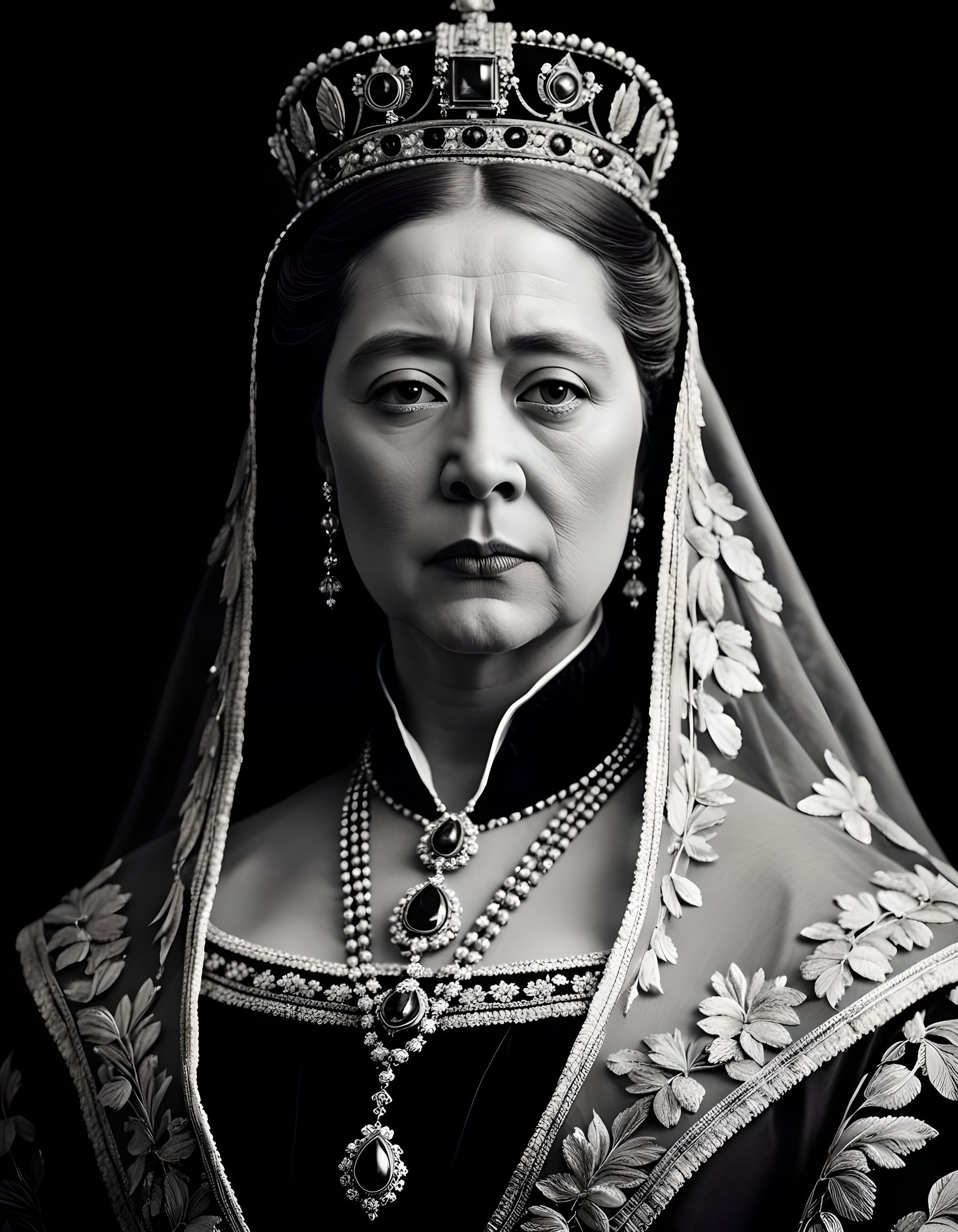 Queen Victoria Portrait in Hiroshi Sugimoto Style