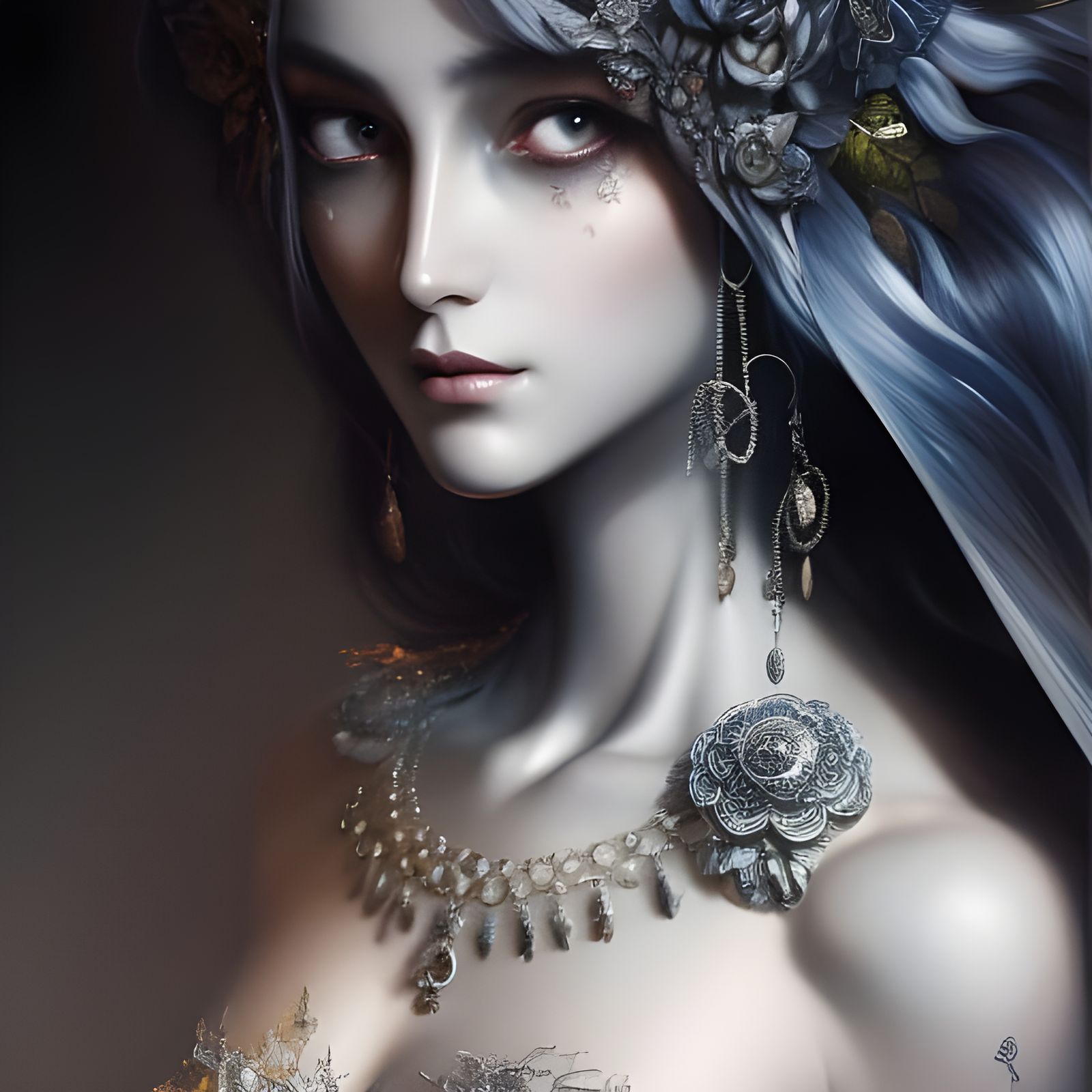 Detailed Fairy Portrait in the Style of Alphonse Mucha