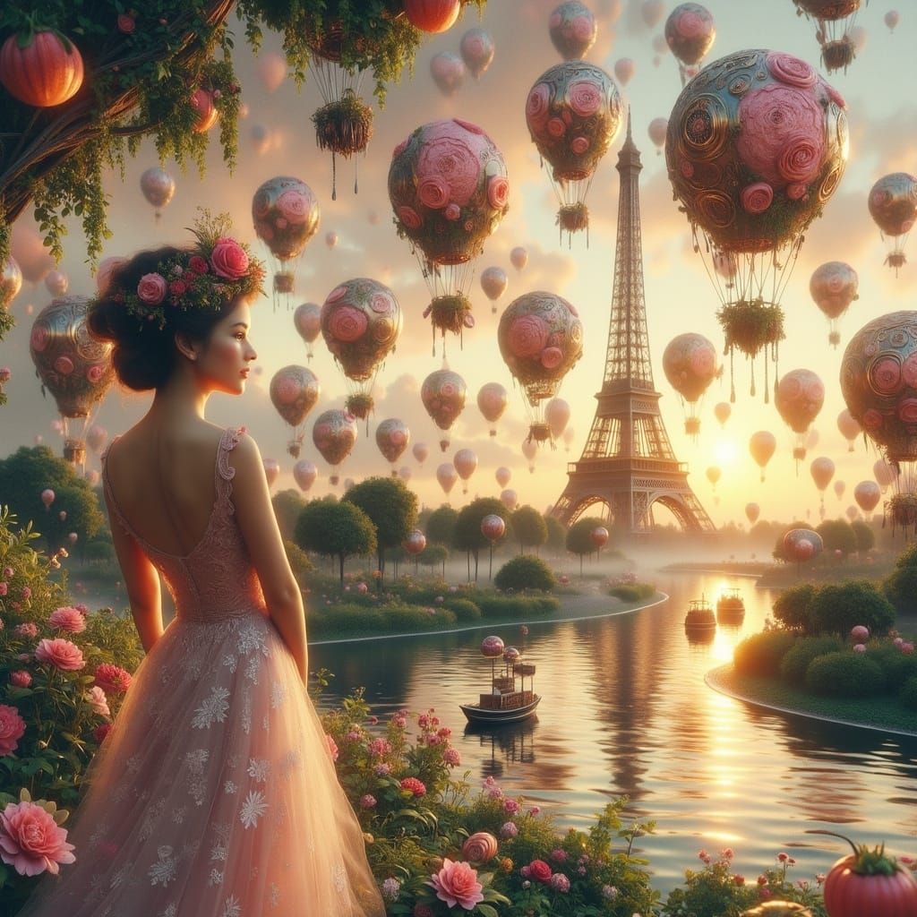 Steampunk Goddess in Whimsical Watercolor Style