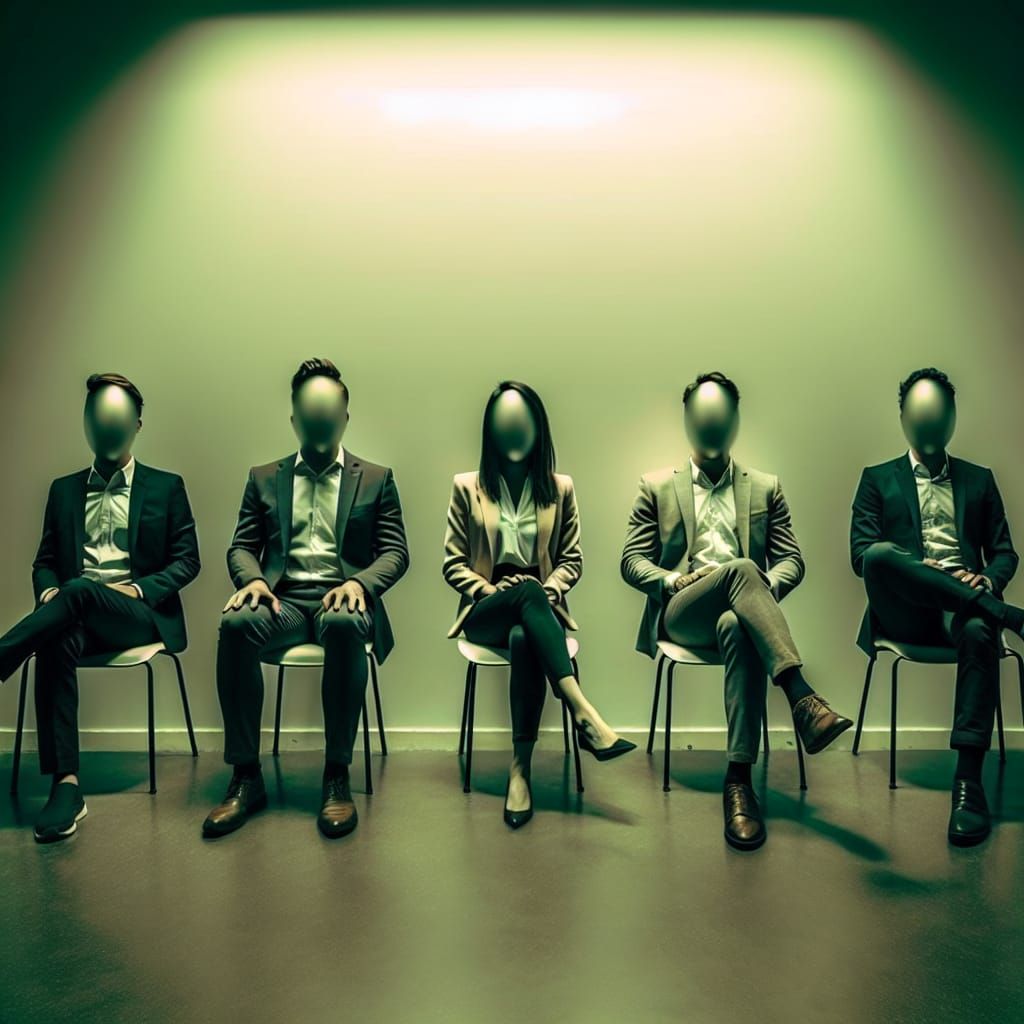 Mysterious Figures in Dim Green Light