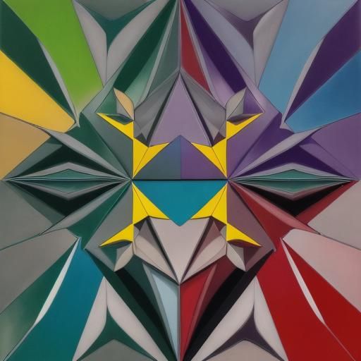 Abstract Geometric Composition in Bold Colors