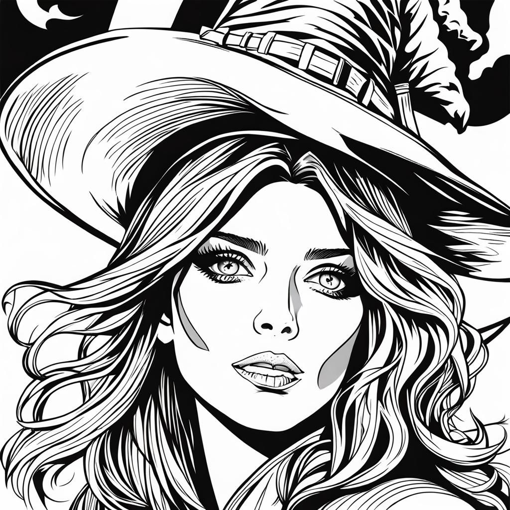 Ashley Greene as Halloween Witch in Manga Sketch