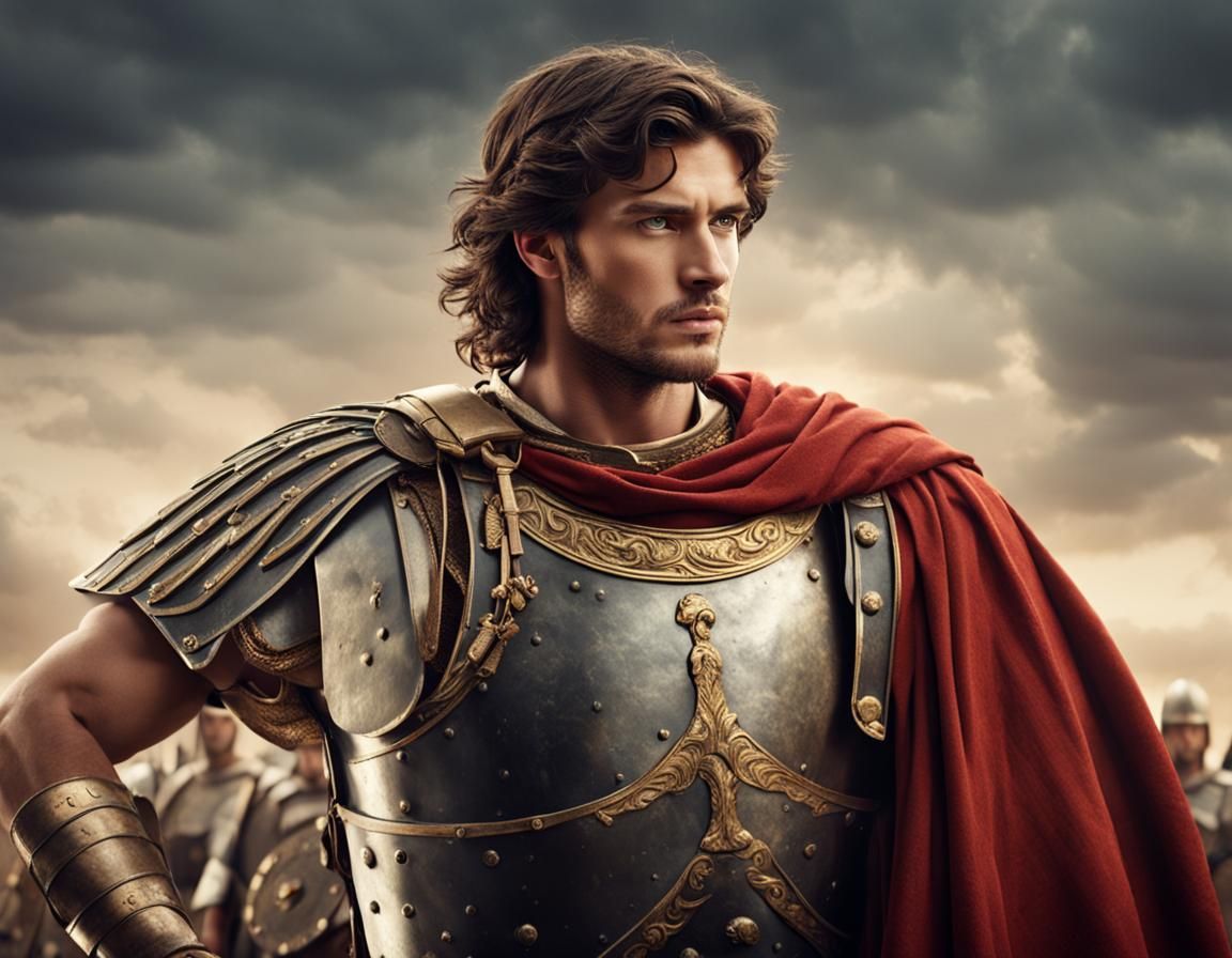 Roman General Portrait on Battlefield