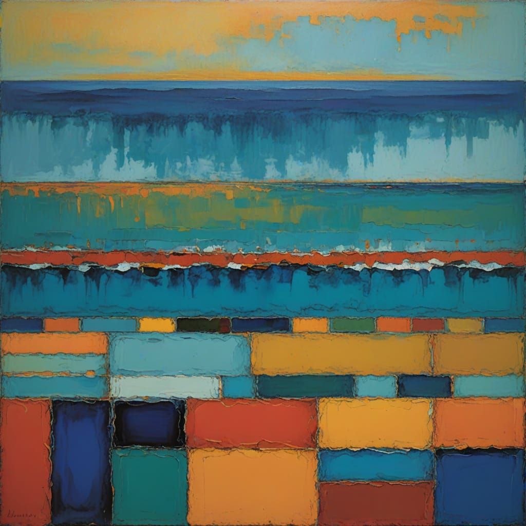 Rothko-Inspired Mediterranean Abstraction in Vibrant Colors