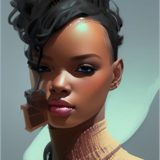 Black Barbie Portrait in Artgerm Style, 8K