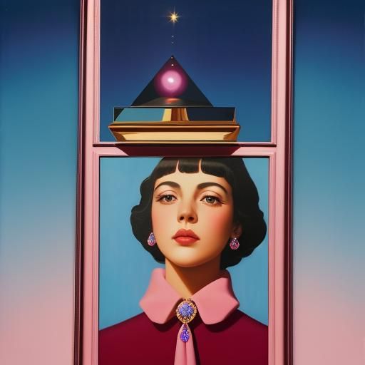 Surreal Diamond Sky: A Magritte-Inspired Dreamscape