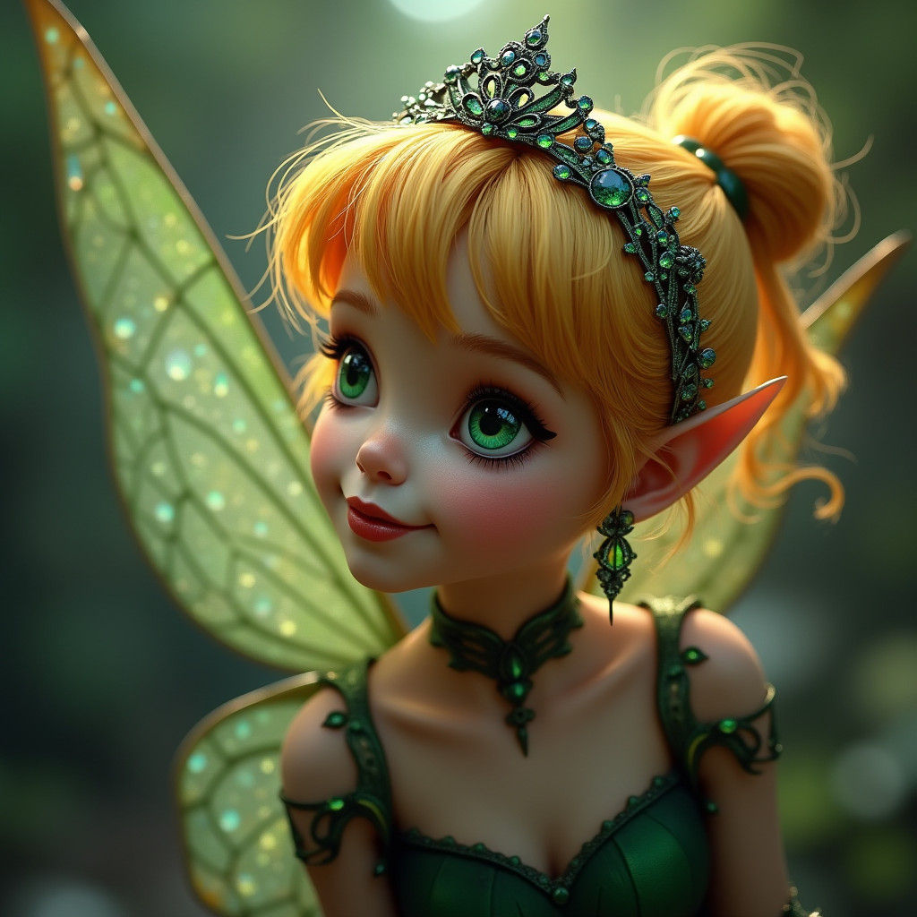 Gothic Tinkerbell in Hyperrealistic 3D Render