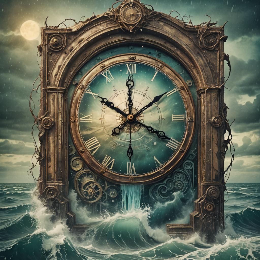 Surreal Clock Portal in Dreamscape Fantasy