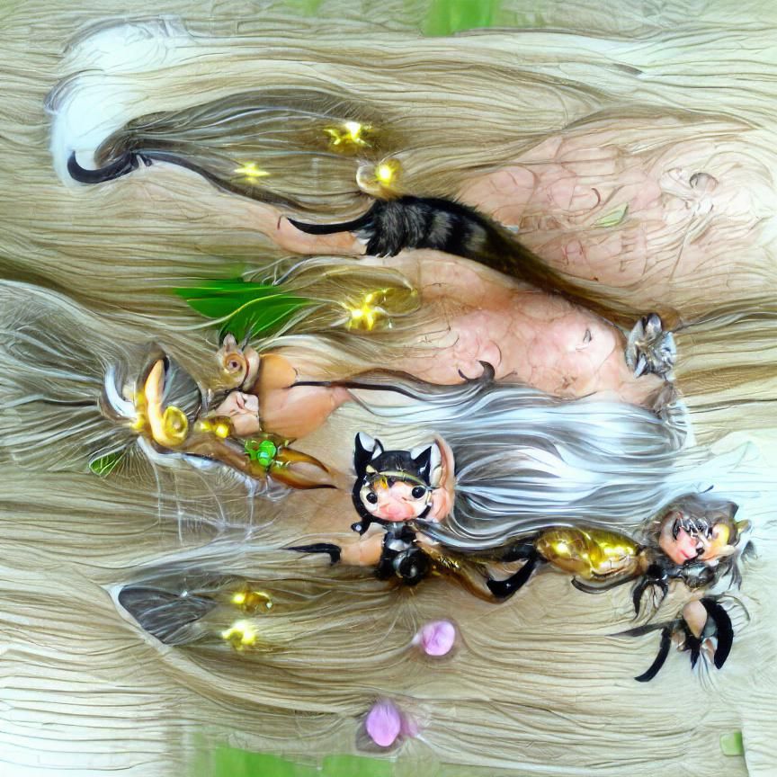 Provocative Onyx Fairy with Cat Features