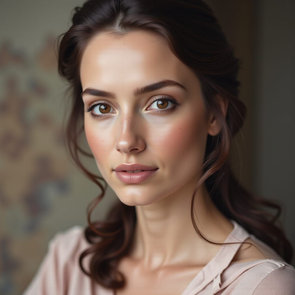 Photorealistic Portrait of a Middle-Aged Woman