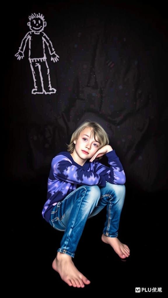 Boy on Couch in Loafing Rhythms Style