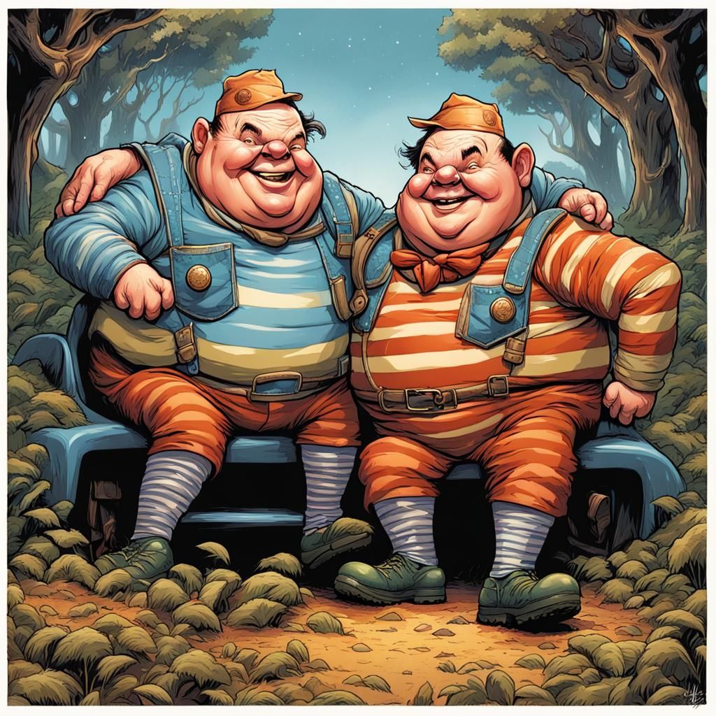 Tweedle Dee and Tweedle Dum: Comic Book Art