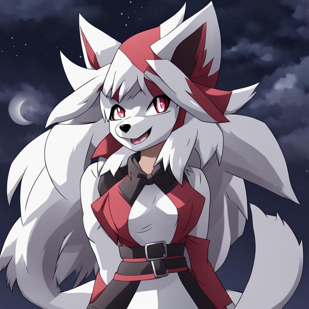 Anime Girl as Lycanroc Midnight Form
