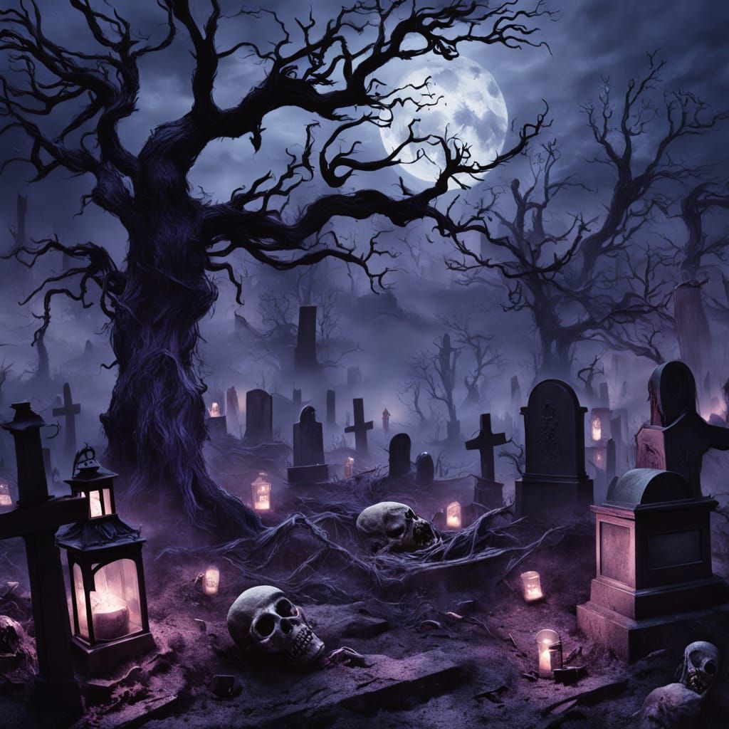 Dark Fantasy Scene in Moody, Haunting Style