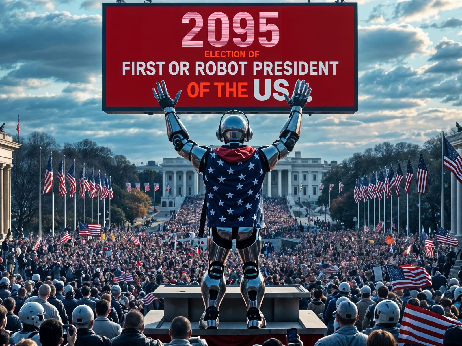 Futuristic Robot President Triumphs on National Mall