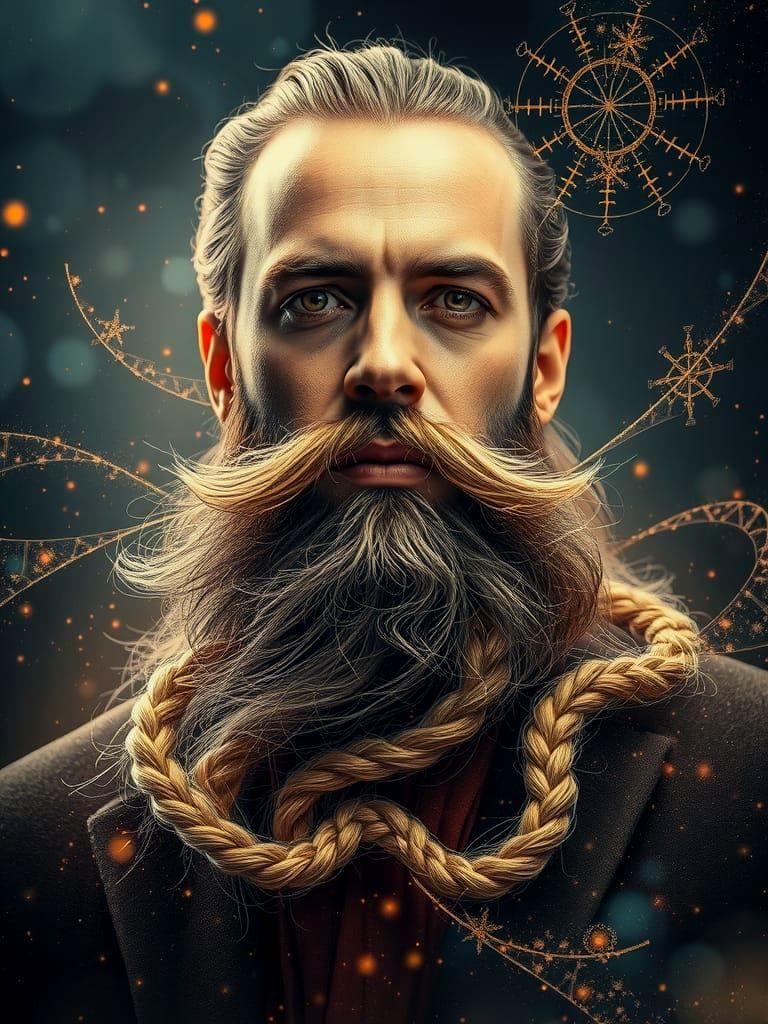 Man with Glittering Braided Beard