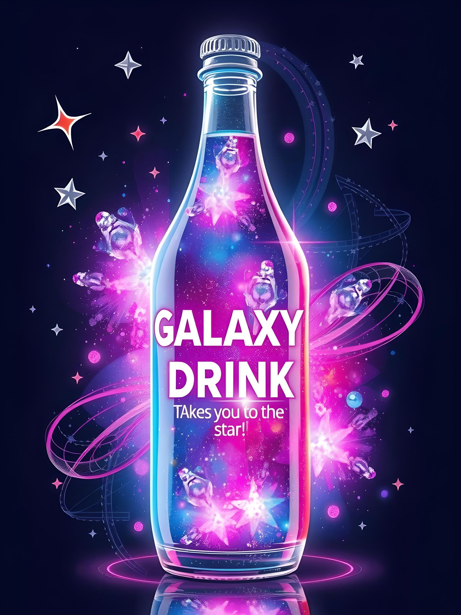 Galaxy Drink in a Glass Bottle