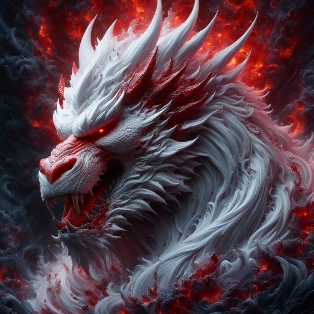 Dragon Gorilla and Viking Man, Hyperrealistic